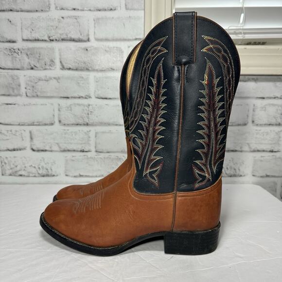 Tony Lama Leather brown & black western workwear cowboy bootswomen’s size 7 - Picture 2 of 12